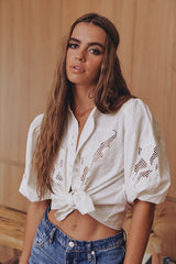 FLORA EMBROIDERY BLOUSE - Ivory ~ Ministry of Style