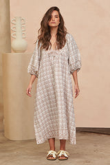 Boheme Linen Midi Dress - Joshua Tree