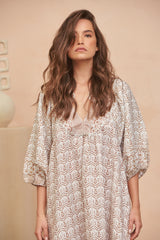 Boheme Linen Midi Dress - Joshua Tree