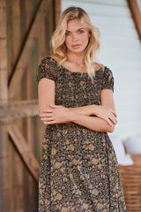 UltraViolet Maxi Dress- Black Combo ~ Free People