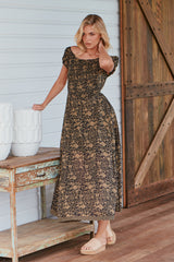 UltraViolet Maxi Dress- Black Combo ~ Free People