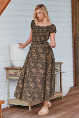 UltraViolet Maxi Dress- Black Combo ~ Free People