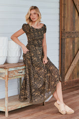 UltraViolet Maxi Dress- Black Combo ~ Free People