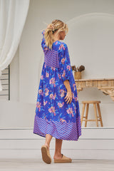 Penny Midi Dress - Indigo Dreams