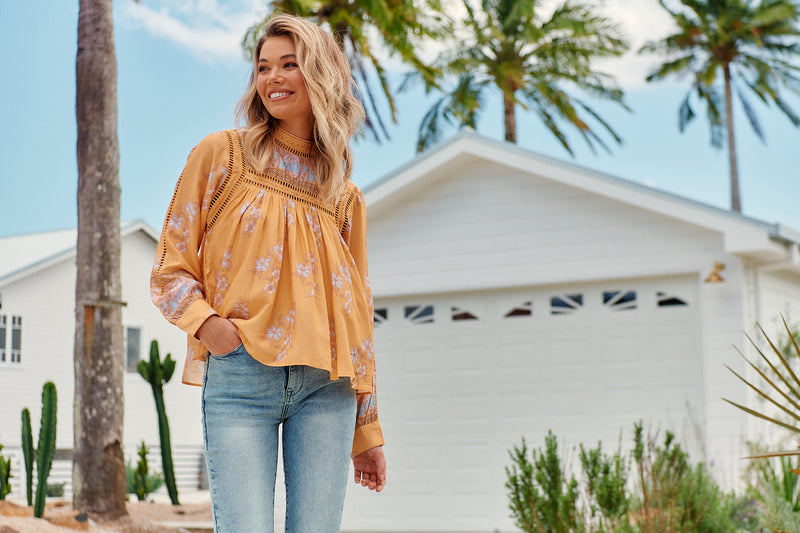 Ginny Blouse - Mango Paper Crane