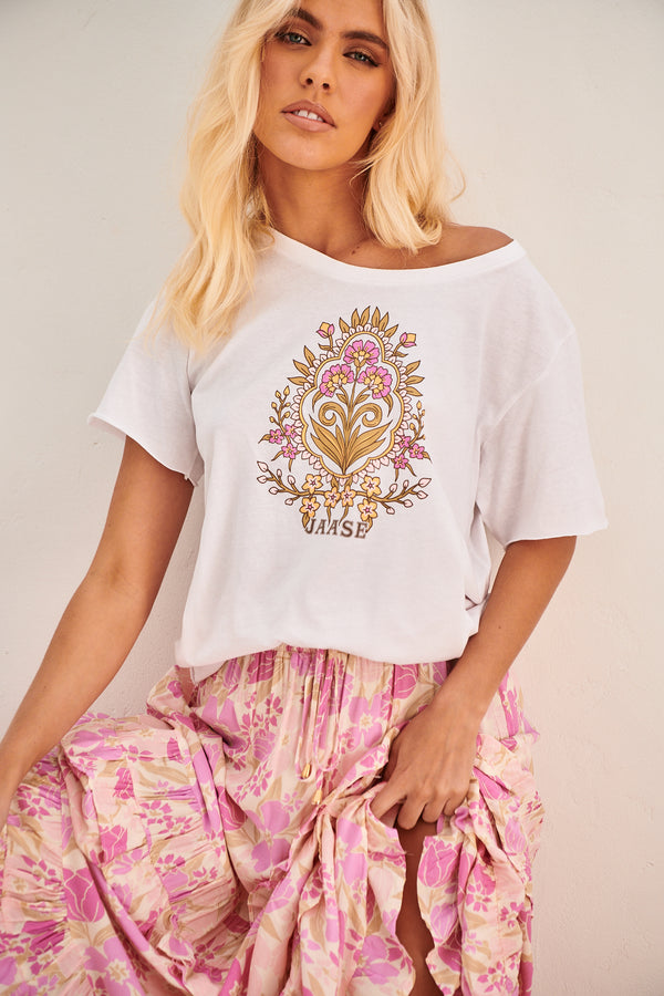 Vintage Tee - Jaase FLORA ~ white