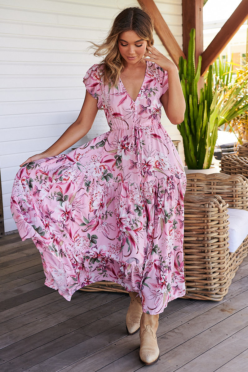 Melissa Maxi Dress - Pink Lotus