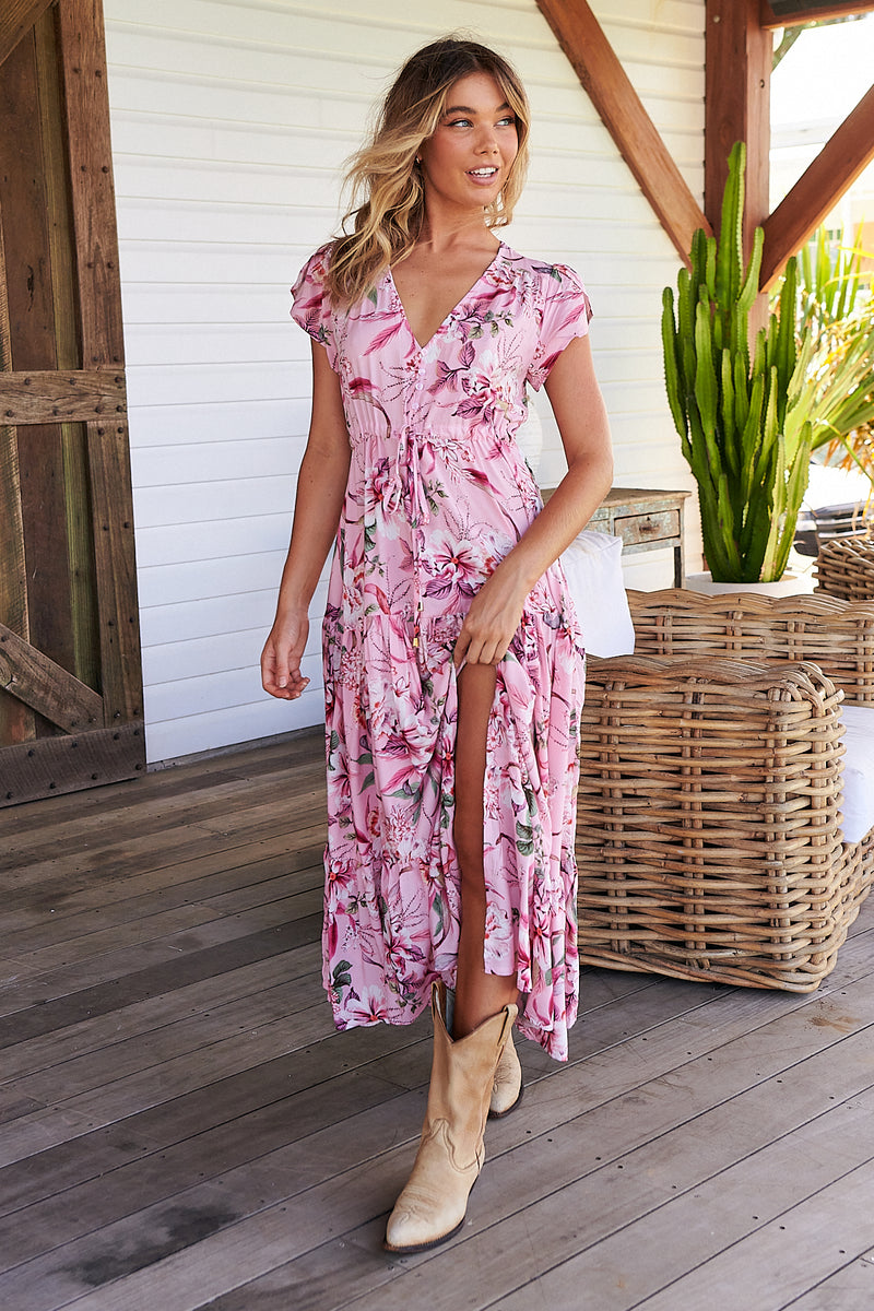 Melissa Maxi Dress - Pink Lotus
