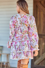 North Mini Dress - White Acadia Print