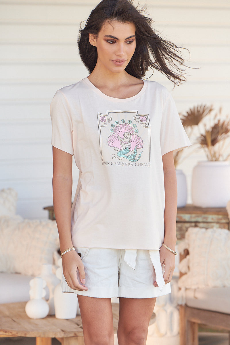 Vintage Tee - ARIEL ~ Peach Dust