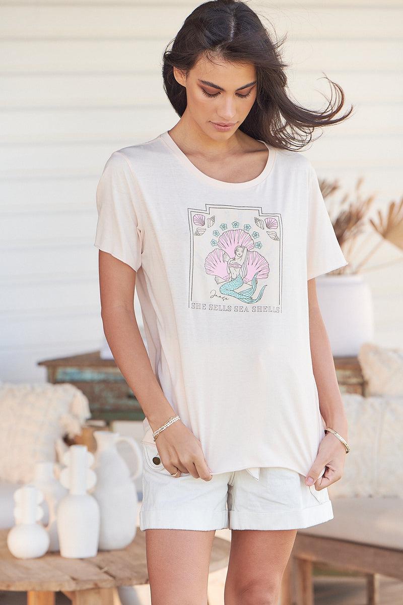 Vintage Tee - ARIEL ~ Peach Dust