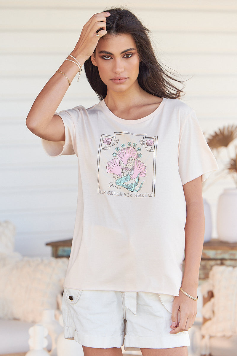 Vintage Tee - ARIEL ~ Peach Dust