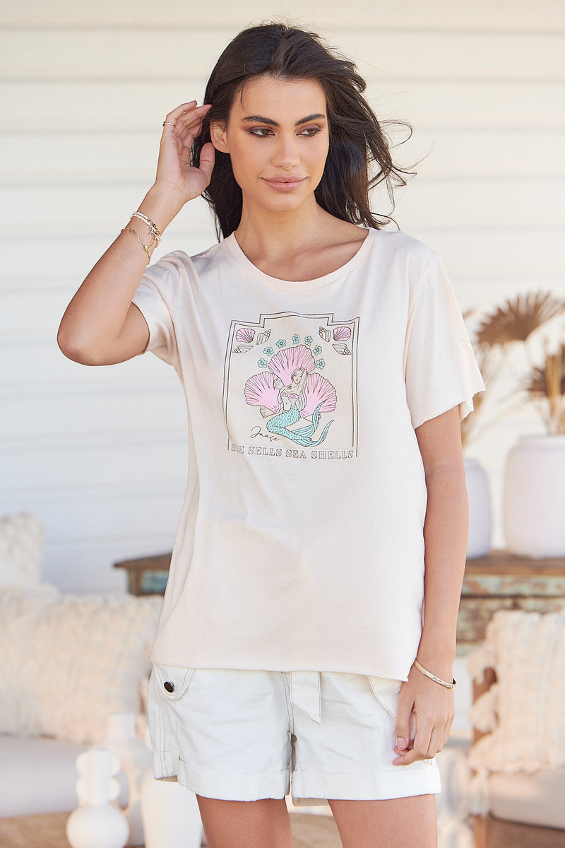 Vintage Tee - ARIEL ~ Peach Dust