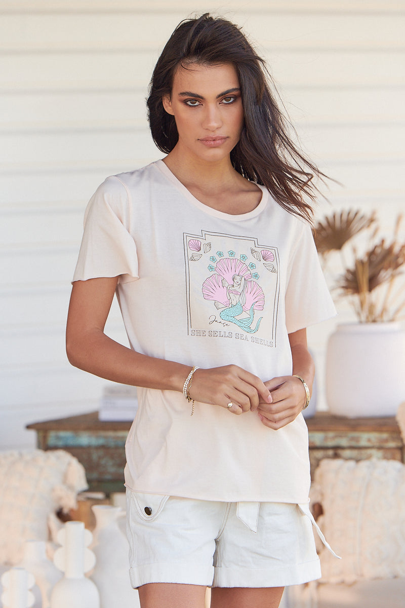 Vintage Tee - ARIEL ~ Peach Dust