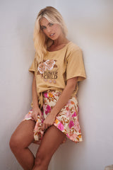 Vintage Tee - Wild Flower Child ~ Latte