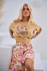 Vintage Tee - Wild Flower Child ~ Latte