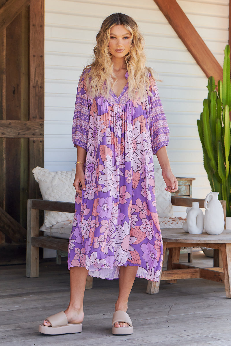 Boheme Midi Dress - Purple Rain