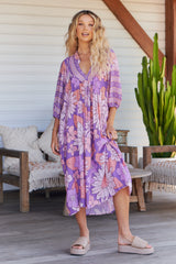 Boheme Midi Dress - Purple Rain