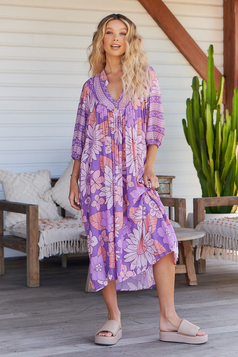 Boheme Midi Dress - Purple Rain