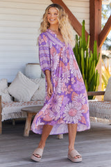 Boheme Midi Dress - Purple Rain