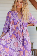 Boheme Midi Dress - Purple Rain