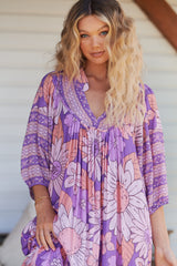 Boheme Midi Dress - Purple Rain