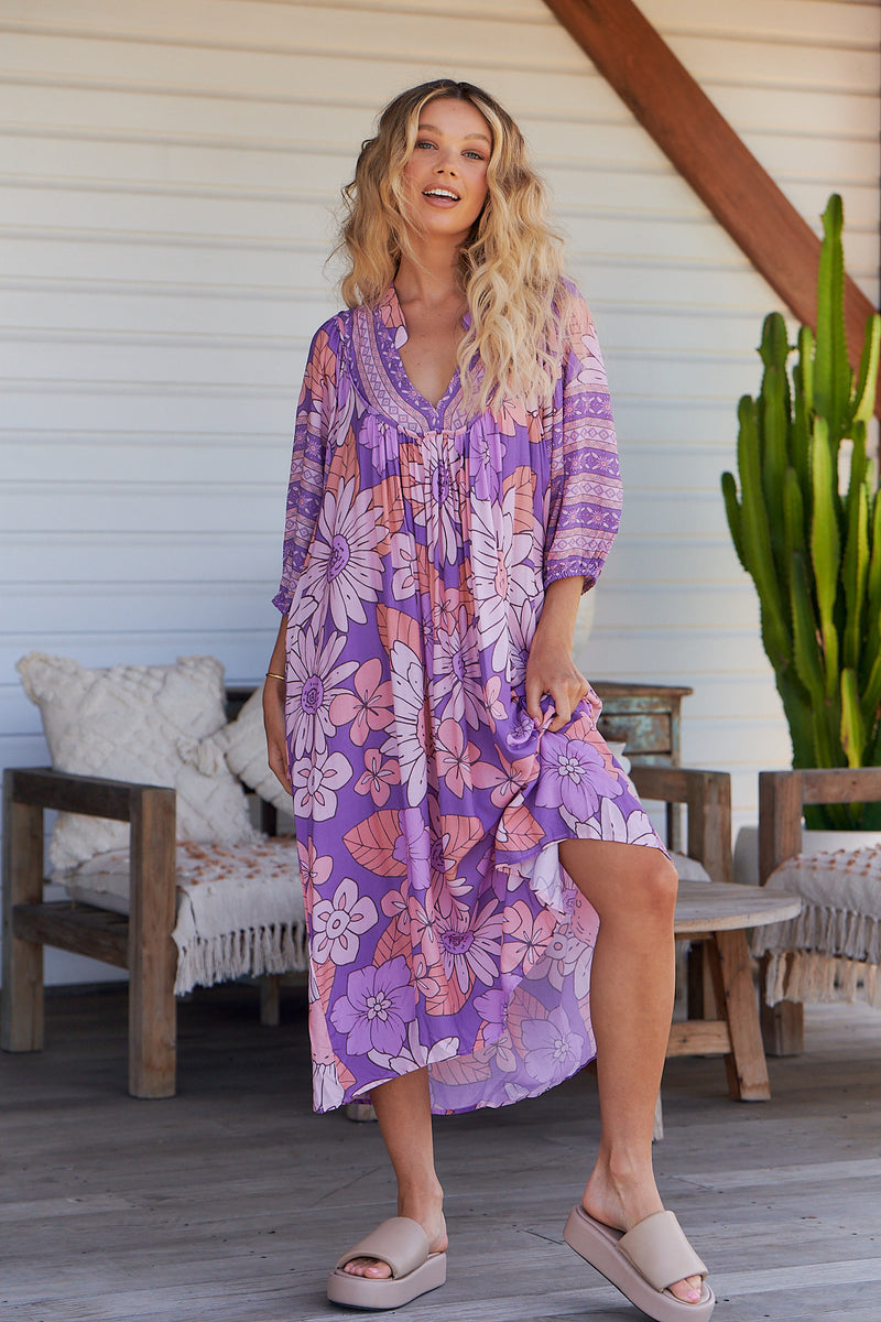 Boheme Midi Dress - Purple Rain