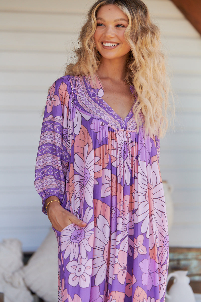 Boheme Midi Dress - Purple Rain