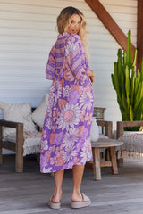 Boheme Midi Dress - Purple Rain