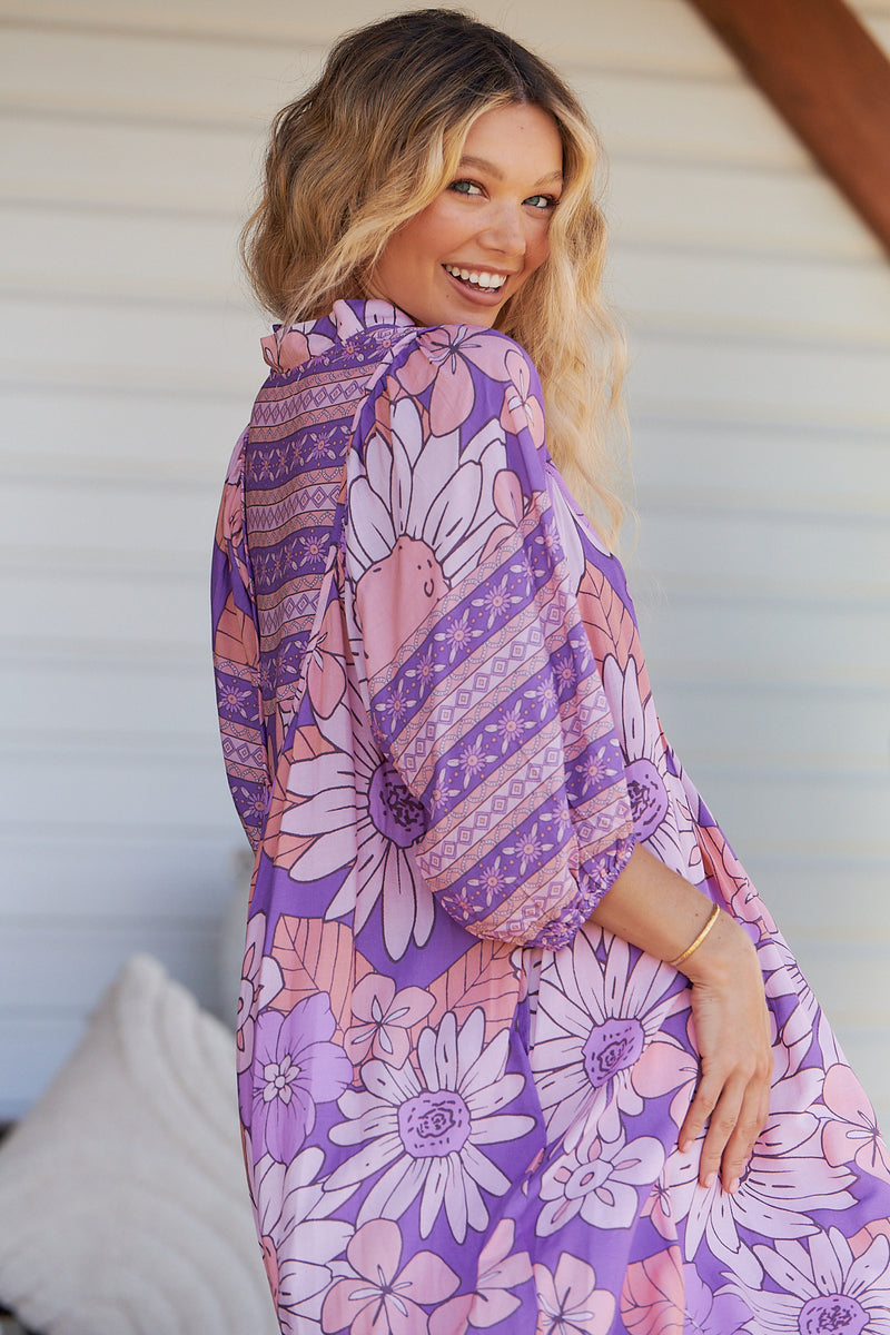 Boheme Midi Dress - Purple Rain