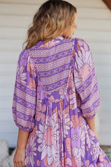 Boheme Midi Dress - Purple Rain