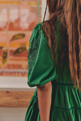 FLORA EMBROIDERY MINI DRESS- Jade ~ MOS the label