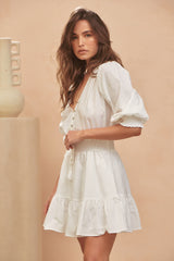 Quinn Mini Dress - Cotton Candy White