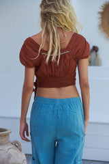 Sahara Embroidered top- Rust