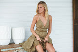 Dhalia Mini Dress- Olive ~ MOS the label