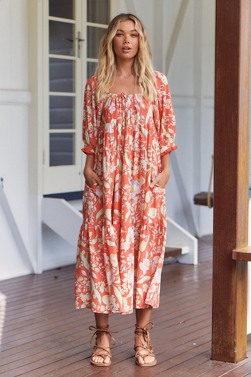 Blossom Midi - Sangria Print