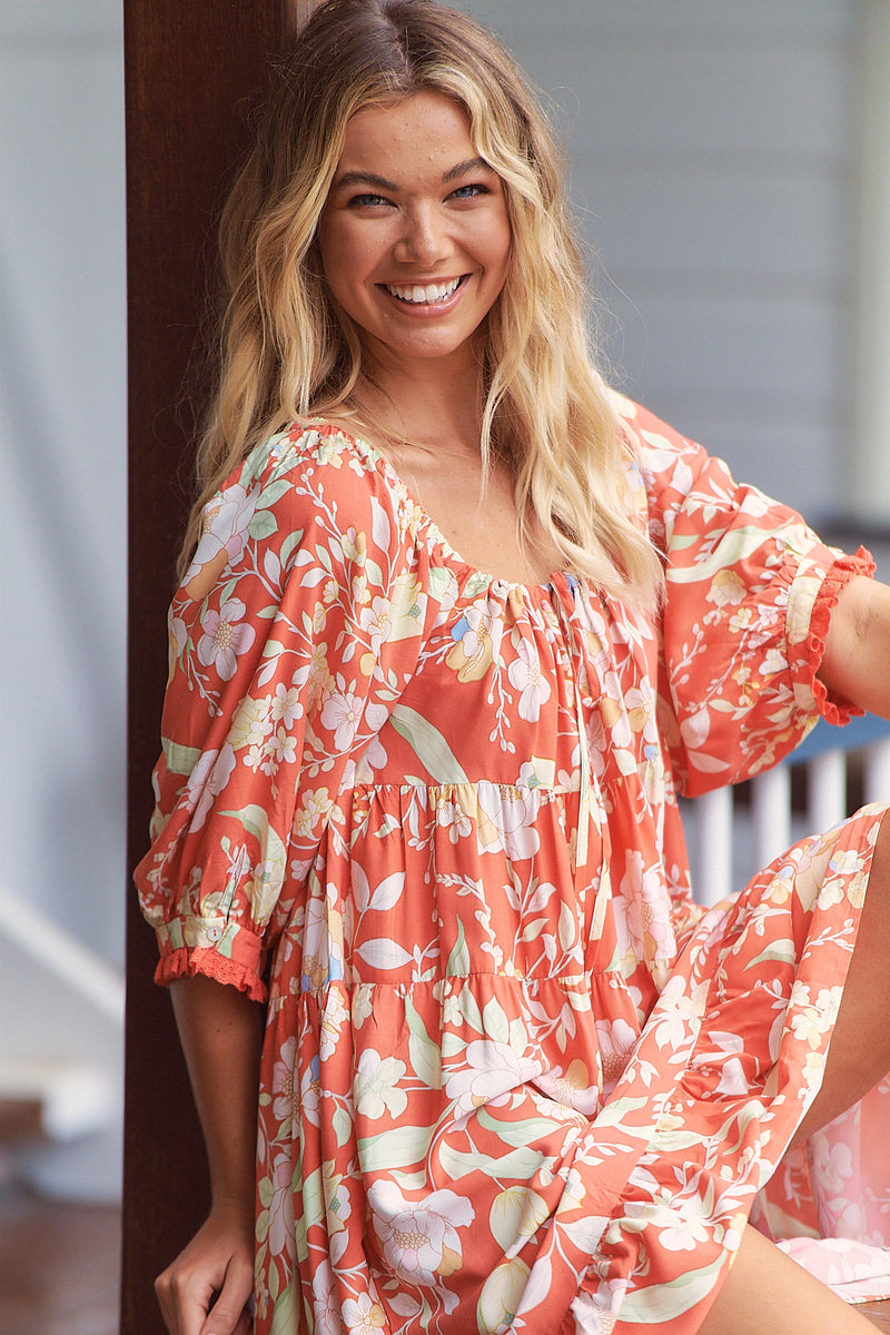 Blossom Midi - Sangria Print