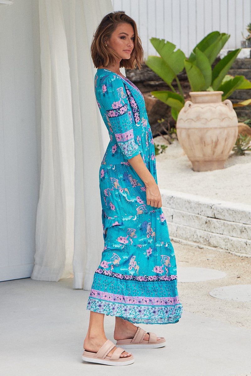 Berry Maxi Dress - Starry Turquoise