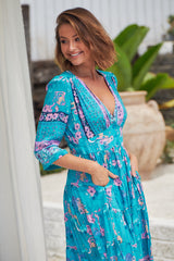 Berry Maxi Dress - Starry Turquoise