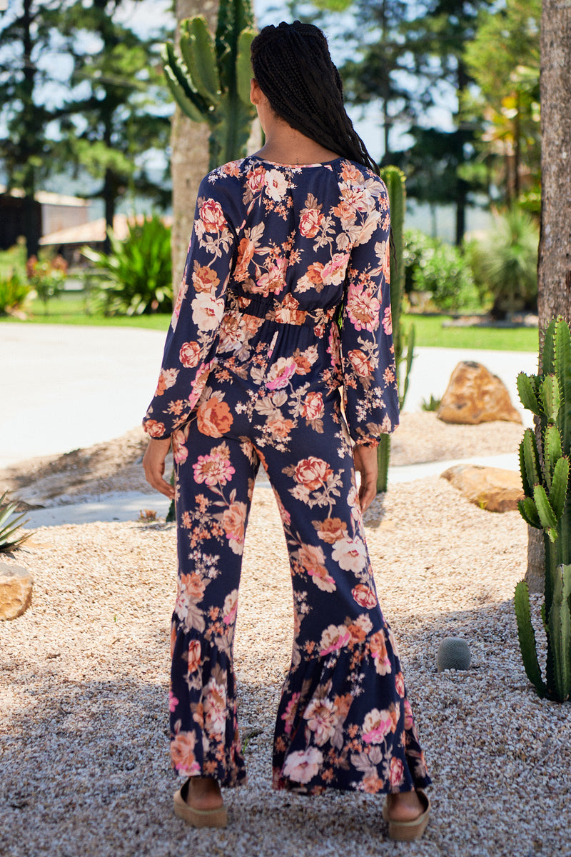 Isla Jumpsuit - Winter Rose Navy