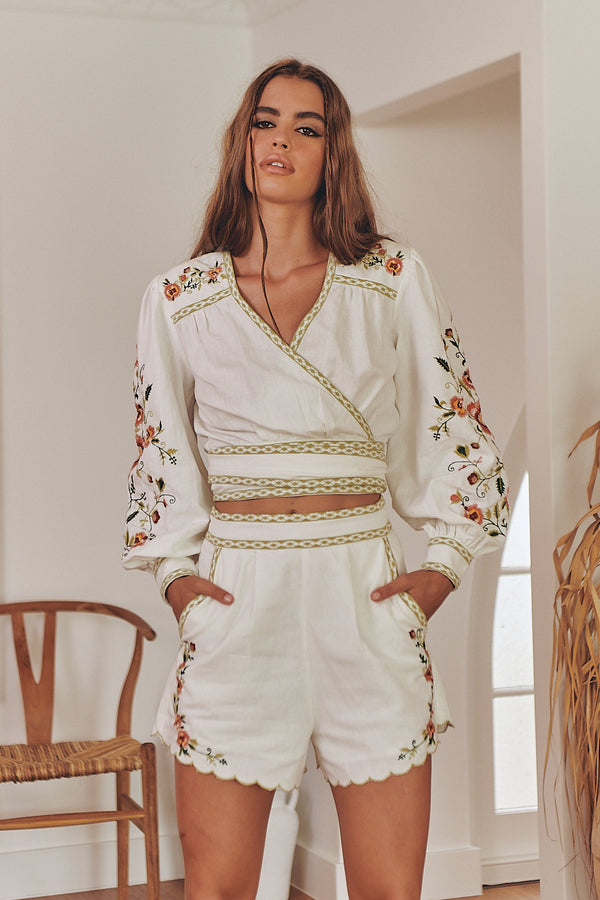 Gardenia Wrap Top ~ MOS the label