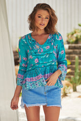 Rose Top - Starry Turquoise