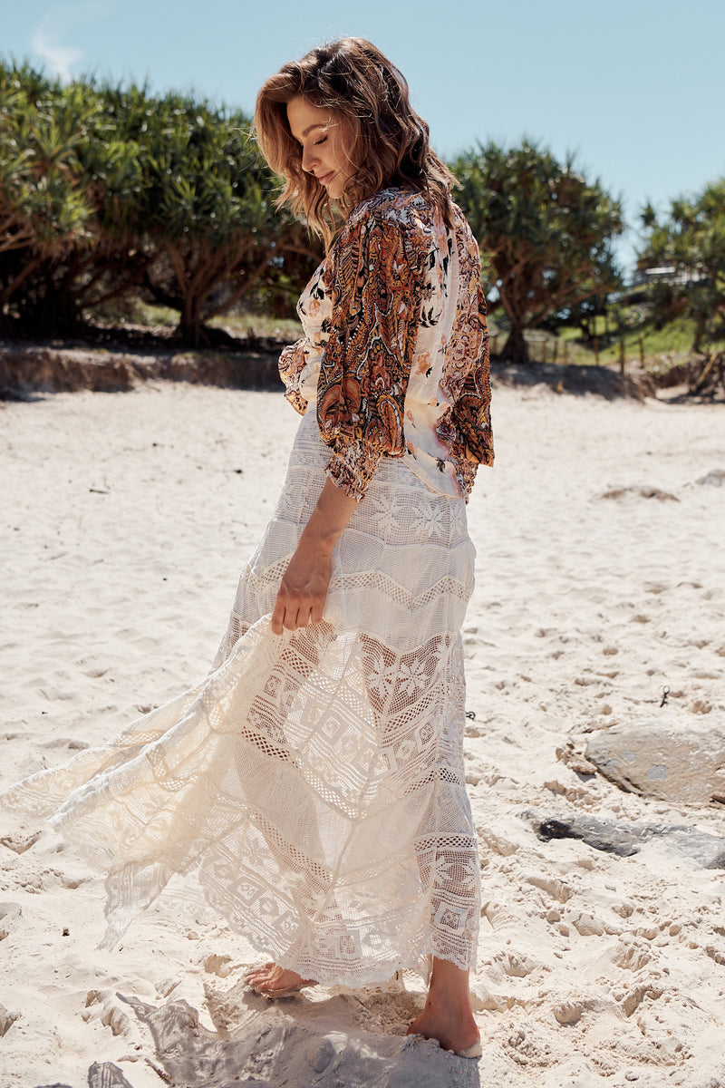 Gemini Blouse - Sand Combo