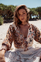 Gemini Blouse - Sand Combo