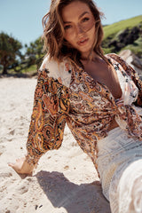 Gemini Blouse - Sand Combo