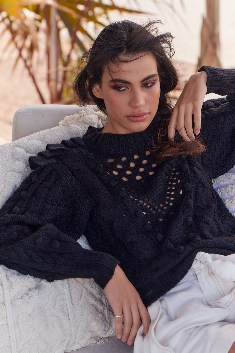 Savanna Knit Sweater - Black ~ MOS the label