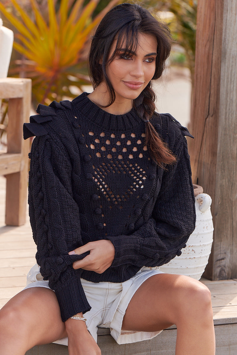 Savanna Knit Sweater - Black ~ MOS the label