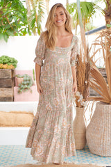 Gisele Maxi Dress - Olive print