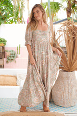 Gisele Maxi Dress - Olive print