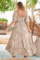 Gisele Maxi Dress - Olive print